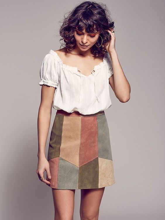 Colour patchwork skirt