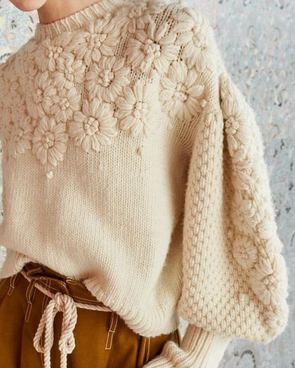 Puff-sleeve jumper
