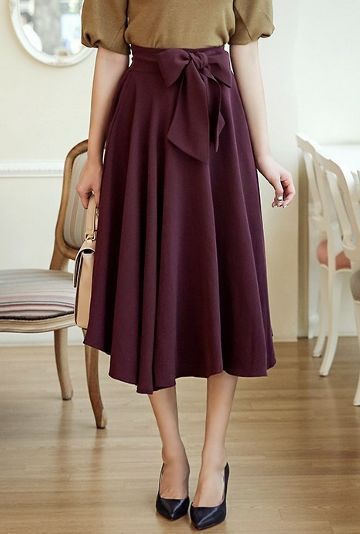 Plum and burgundy long straight skirt