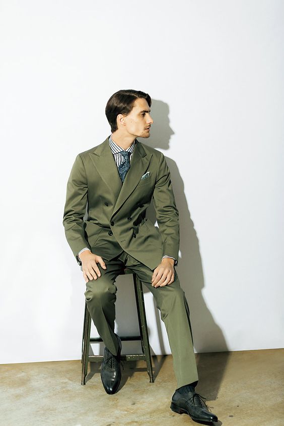 Man in khaki suit