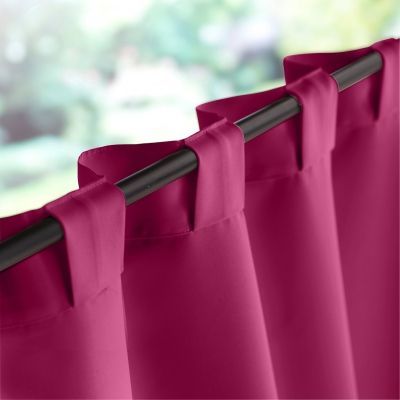 Burgundy curtains with flaps