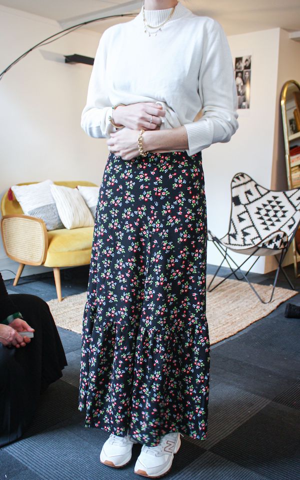 Long skirt before upcycling