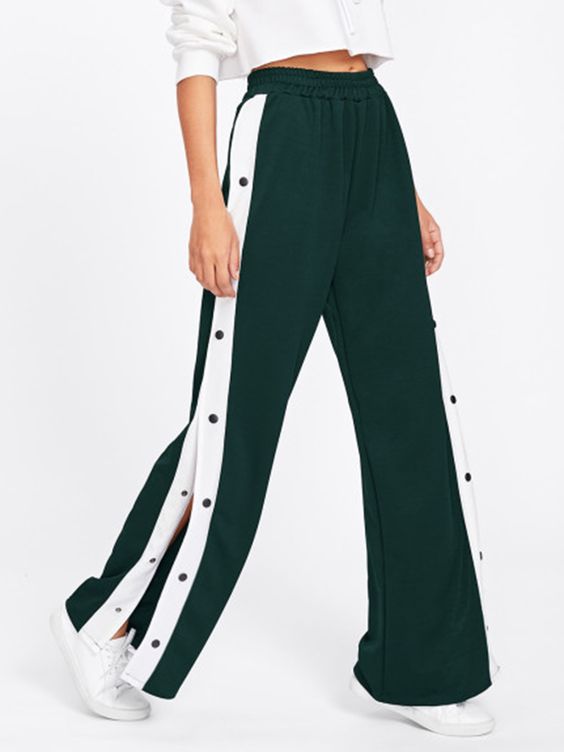 Sportswear Trousers with open sides and press stud closure
