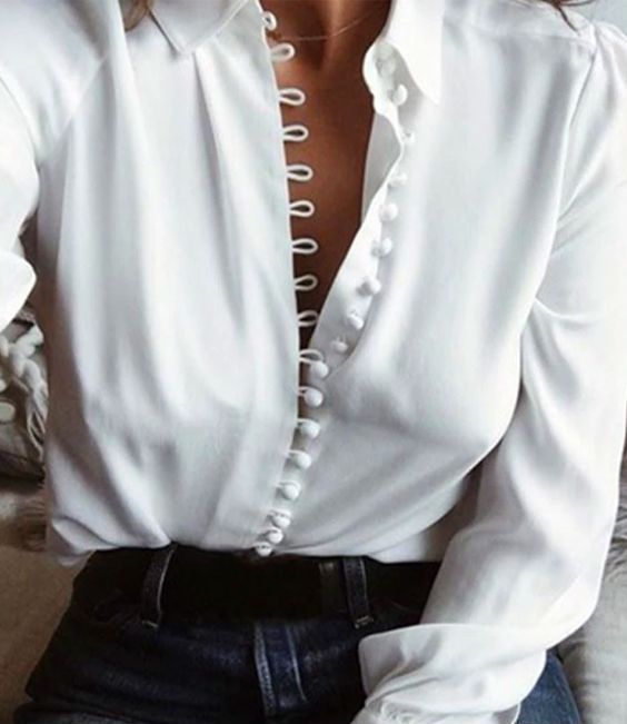 White shirt with original buttonhole