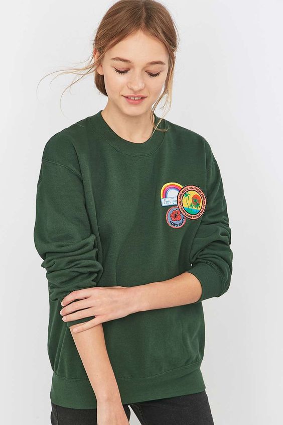 Jumper with coloured patches