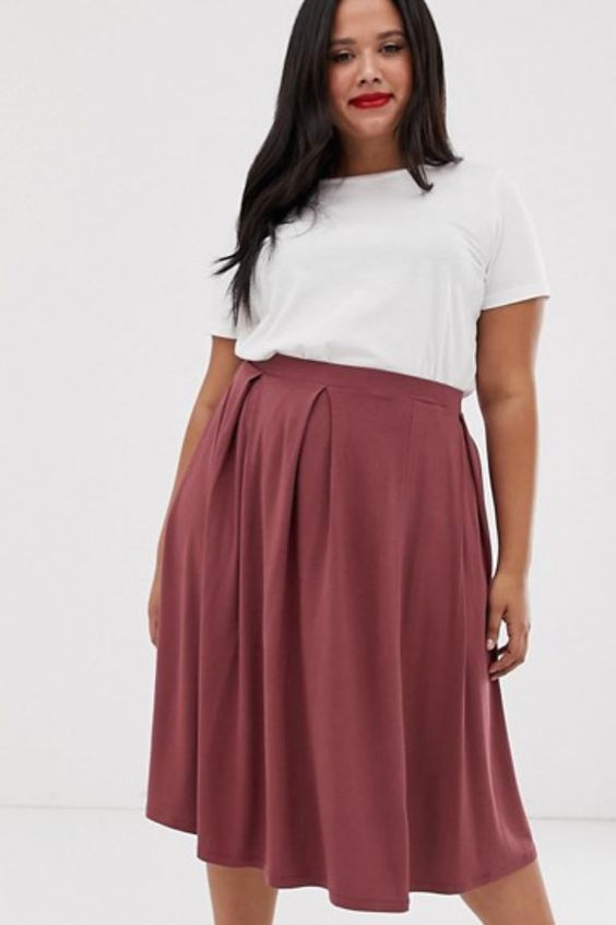 Long skirt large size pink