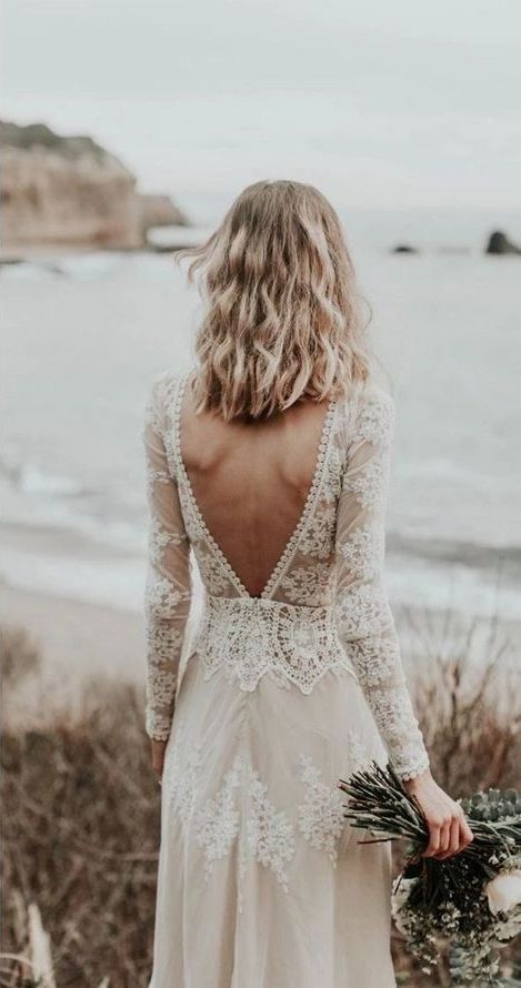 Bride in bohemian halter dress