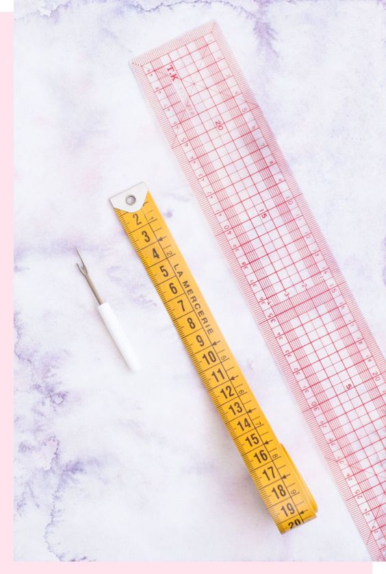 Japanese ruler, measuring tape and seam ripper