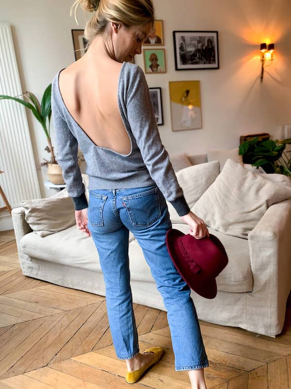 Upcycled halter jumper