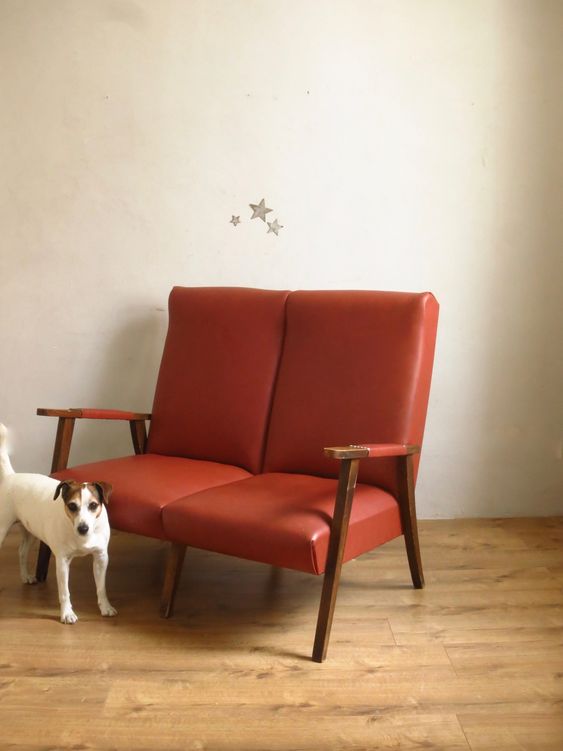 Red skai retro armchair