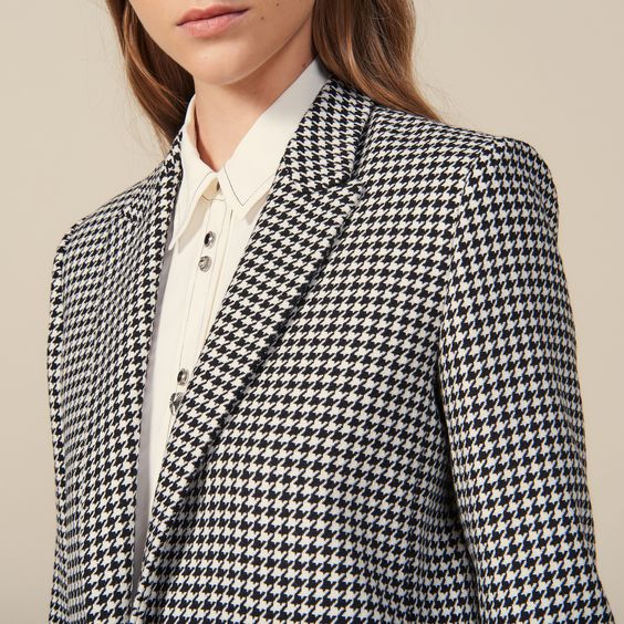 Houndstooth pattern jacket