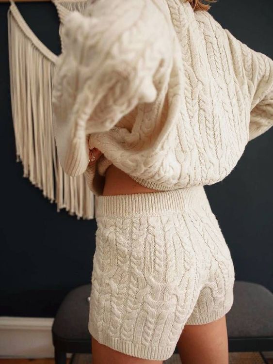 Knitted jumper and shorts