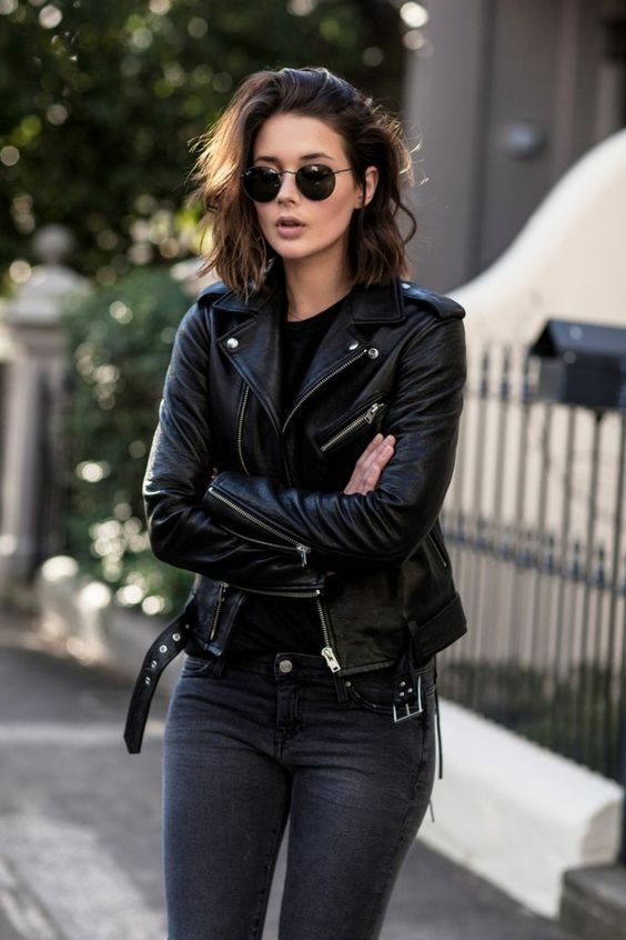 Black leather jacket