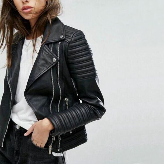 Imitation leather jacket