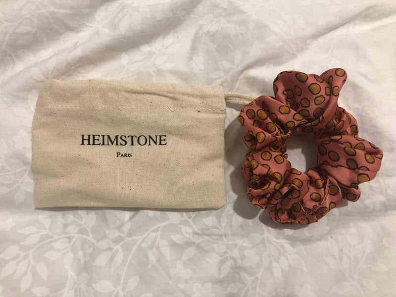 Upcycled scrunchie made from fabric scraps