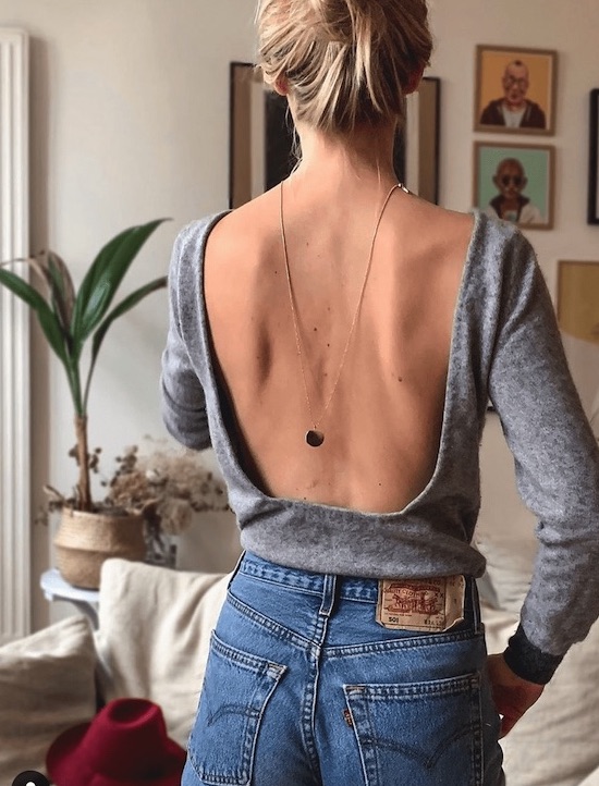 Upcycled halter jumper