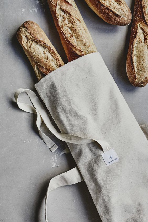 Upcycled denim bread bag
