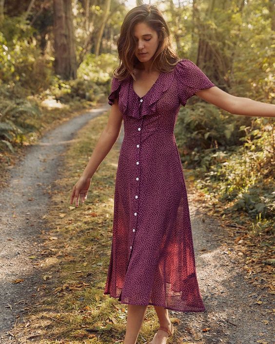 Lightweight sheer mid-length dress