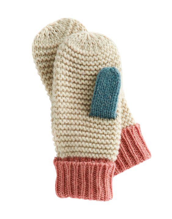 Upcycled mittens made from a knitted jumper