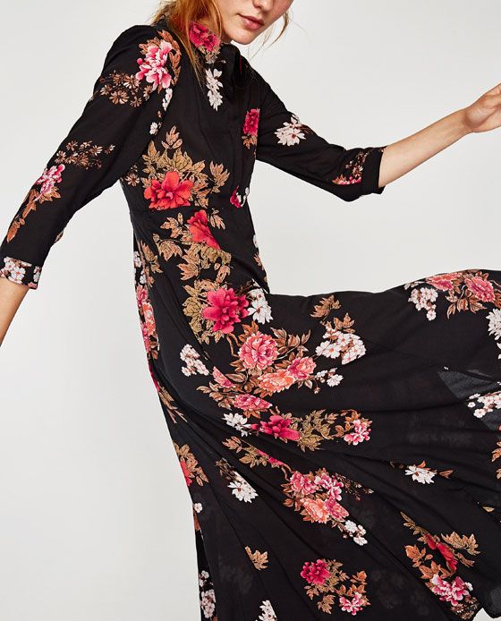Black floral maxi dress