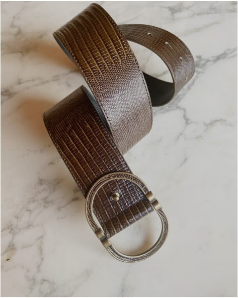 Leather and suede belt