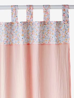 Floral print pink curtain flaps