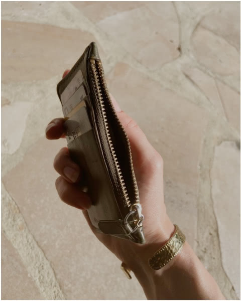 Leather and suede wallet
